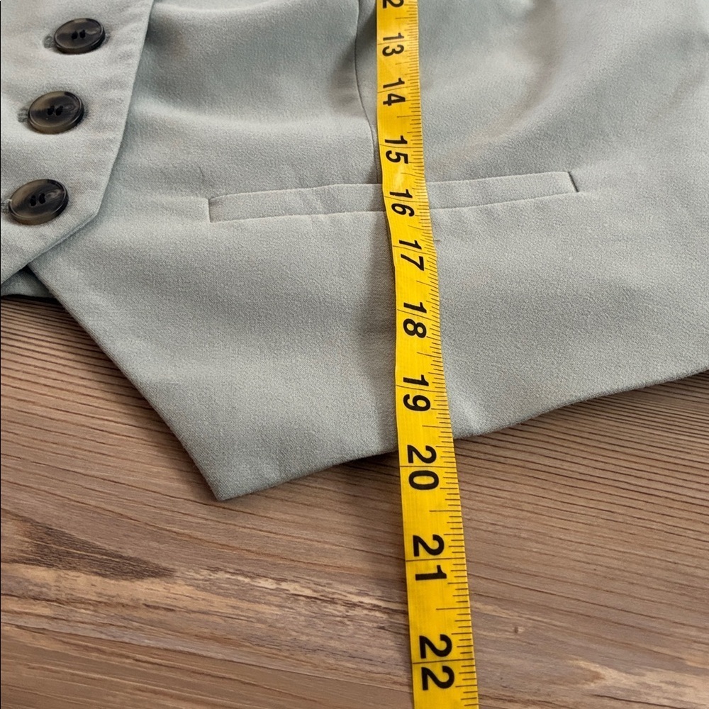 Open Edit Structured Vest Seafoam green 5 Button Women L Office Career Workwear - Picture 7 of 11